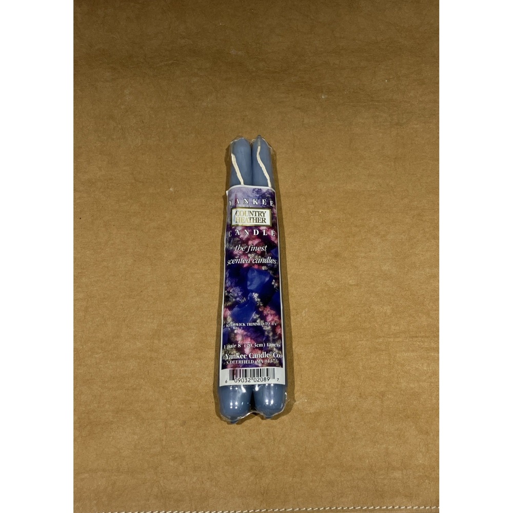 Yankee Candle Country Heather 8" TAPER Dinner Candles New Sealed Retired